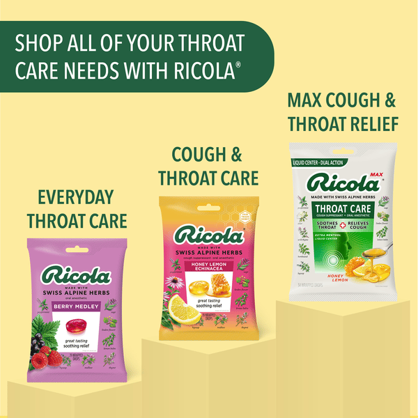 Ricola Sugar Free Swiss Herb Soothing Cough Drops Throat Relief & Cough ...