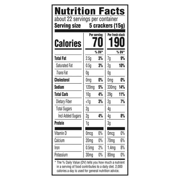 Balanced Breaks Ritz Nutrition Label Hy-Vee Aisles Online Grocery Shopping