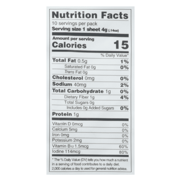 Ocean's Halo Wasabi Style Organic Sushi Nori, Full Seaweed Sheets