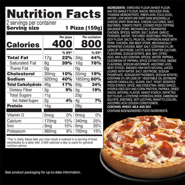 Red Baron Meat Trio Deep Dish Personal Frozen Pizza 2 Pack | Hy