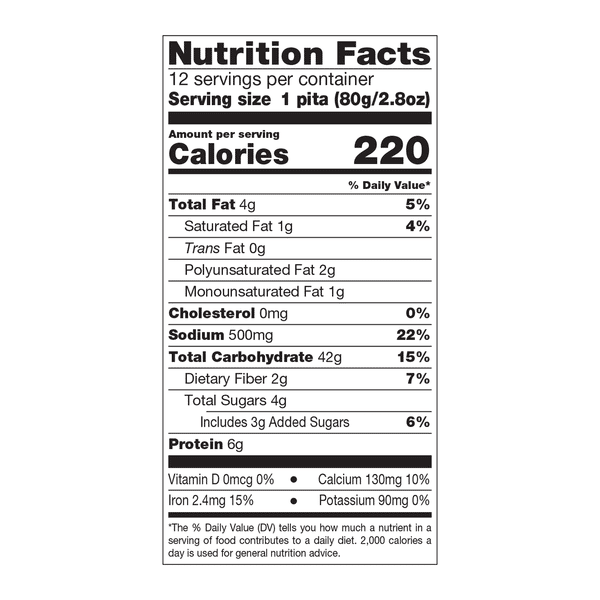 Papa Pita White Greek Pita Flat Bread 12Ct | Hy-Vee Aisles