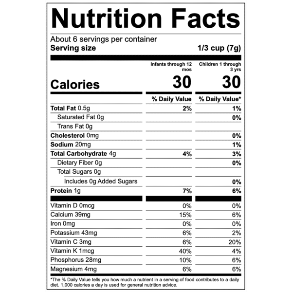 Serenity Kids Grain Free Puffs, Broccoli & Spinach, Bone