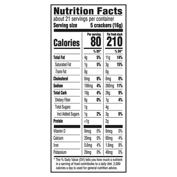 Balanced Breaks Ritz Nutrition Label Ritz Fresh Stacks Zesty Herb Crackers, Travel Snacks, 8 Pack | Hy-Vee ...