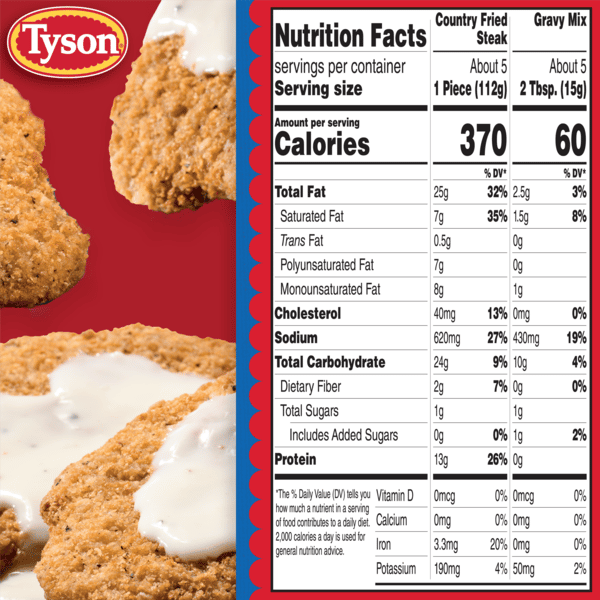 Andy Tyson Peterson　同時梱包割引 Tyson Frozen Country Fried Steaks with Gravy Mix | Hy-Vee Aisles