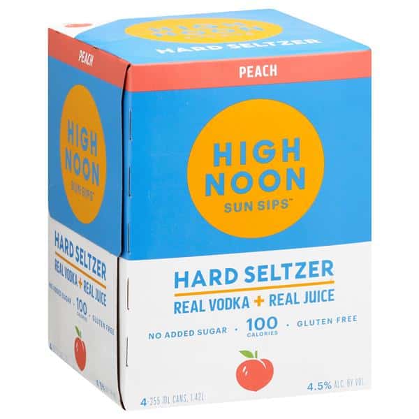 High Noon Peach Vodka Hard Seltzer 4pk | Hy-Vee Aisles Online
