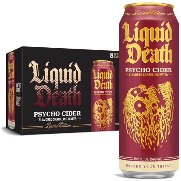 Liquid Death Sparkling Water, Limited Edition Psycho Cider 8Pk