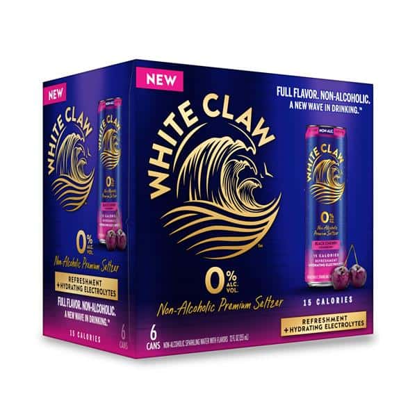 White Claw Zero Alcohol Black Cherry Cranberry, 6Pk, 12 fl oz Cans