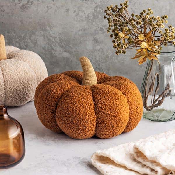 Plush Decorative Pumpkin in Rust Sherpa | Hy-Vee Aisles Online