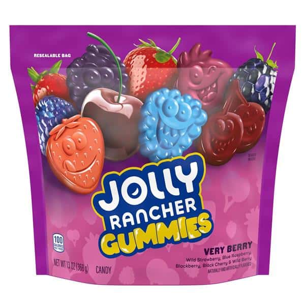 【ジョリーフルール】缶バッジ　37ミリ 4個　1,000円 Jolly Rancher Gummies Very Berry Assorted Fruit Flavored Candy