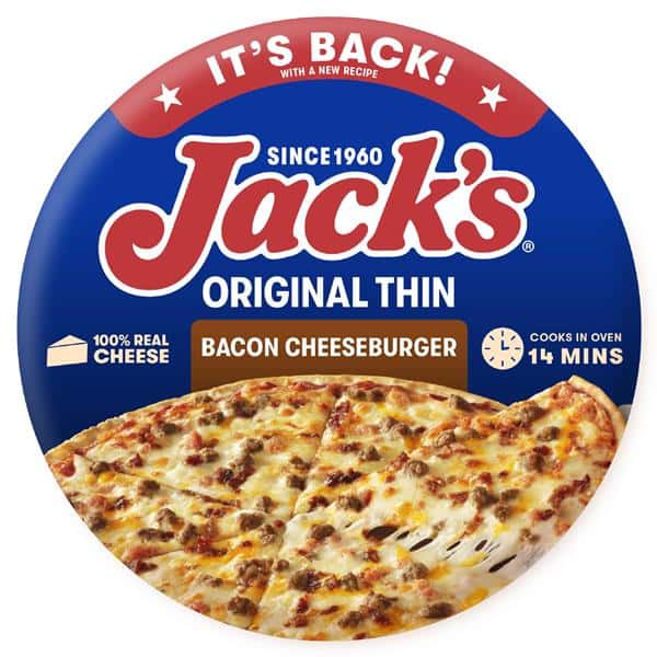 Jack's Frozen Pizza, Original Thin Crust Bacon Cheeseburger Pizza