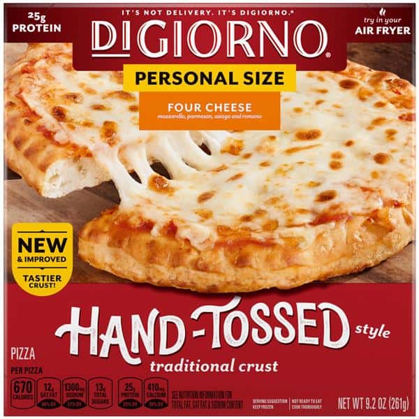 DiGiorno Four Cheese Frozen Personal Pizza on a Hand-Tossed Style