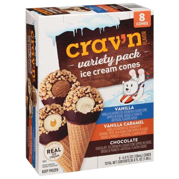 Crav'n Flavor Ice Cream Cones, Variety Pack 8-4.6 fl oz | Hy-Vee