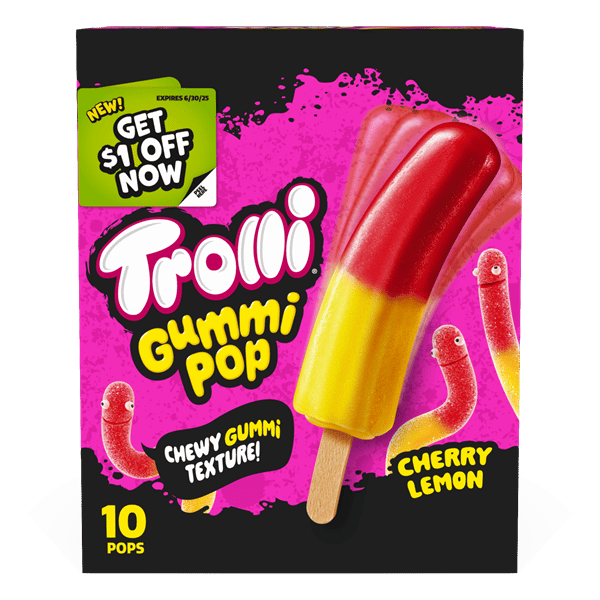 Trolli Cherry Lemon Frozen Gummi Pops, 10 Count | Hy-Vee Aisles