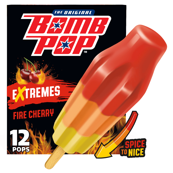 Bomb Pop Extremes Fire Cherry Ice Pops, 12 Pack | Hy-Vee Aisles