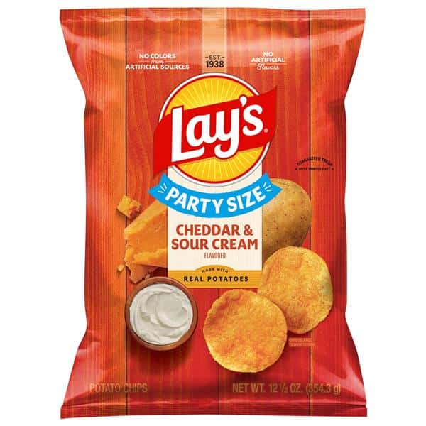 Lay's Cheddar & Sour Cream Flavored Party Size Potato Chips | Hy