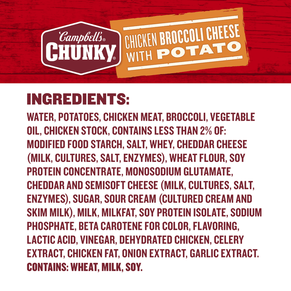 Campbell's Chunky Chicken Broccoli Cheese with Potato Soup | Hy