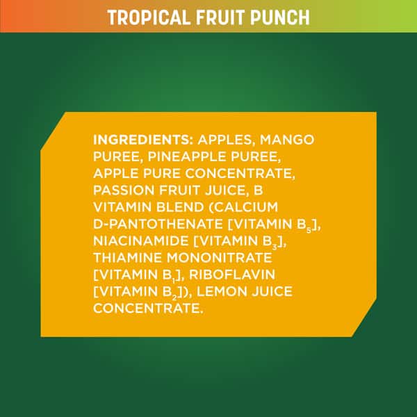 GoGo squeeZ Active Energy No Sugar Added Tropical Punch Fruit