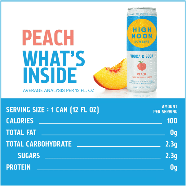 High Noon Peach Vodka Hard Seltzer 4pk | Hy-Vee Aisles Online