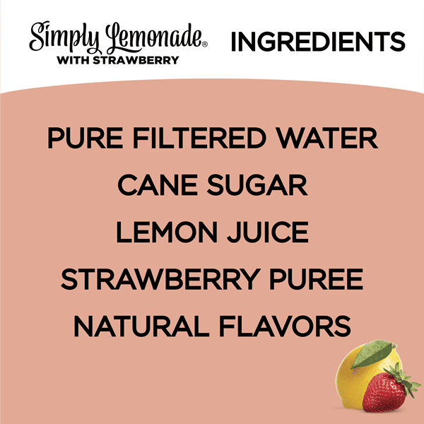 Simply Lemonade With Strawberry, All Natural Non-Gmo | Hy-Vee