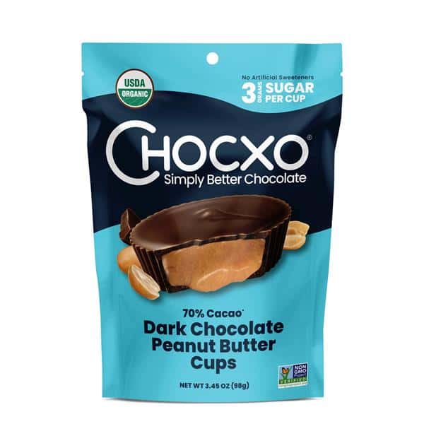 ChocXO Peanut Butter Cups, Dark Chocolate, 70% Cacao | Hy-Vee