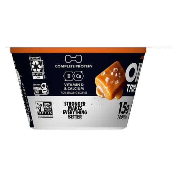 Oikos Triple Zero Salted Caramel Nonfat Greek Yogurt | Hy-Vee