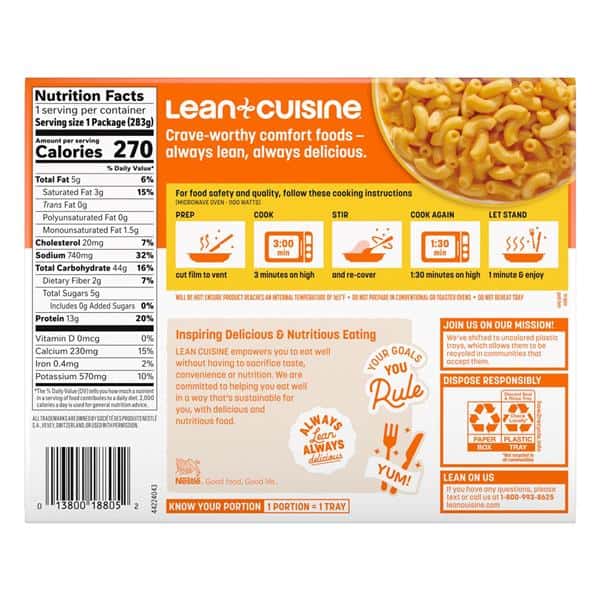 macaroni⭐︎ページ Lean Cuisine Frozen Meal Macaroni and Cheese, Comfort Cravings