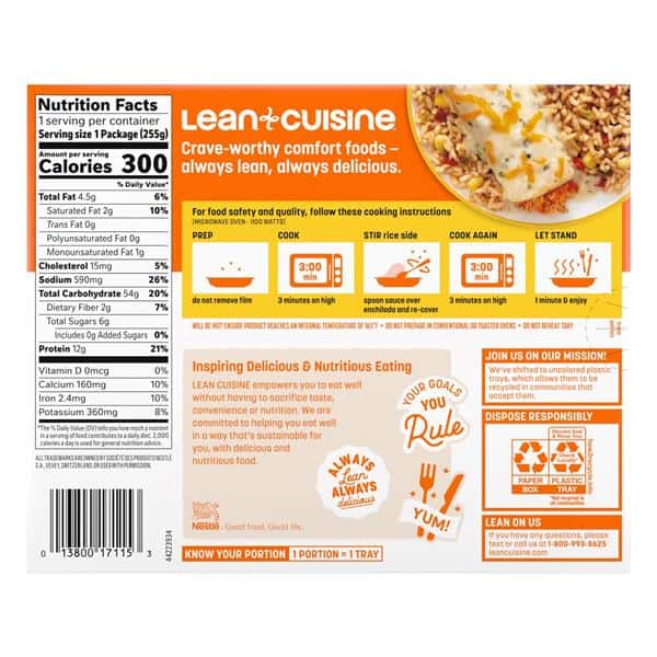 Lean Cuisine Frozen Meal Chicken Enchilada Suiza, Comfort Cravings