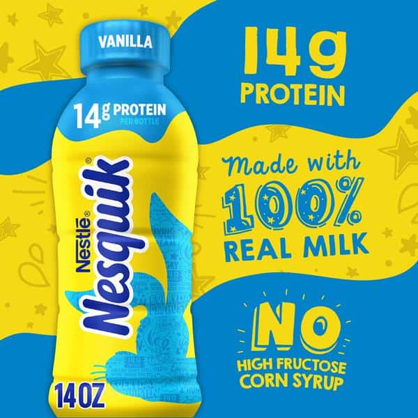 Nesquik Vanilla Flavored Low-Fat Milk, Ready to Drink Low-fat Milk