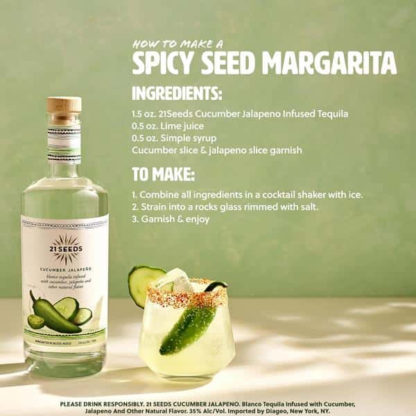 21Seeds Cucumber Jalapeno, Blanco Tequila | Hy-Vee Aisles Online