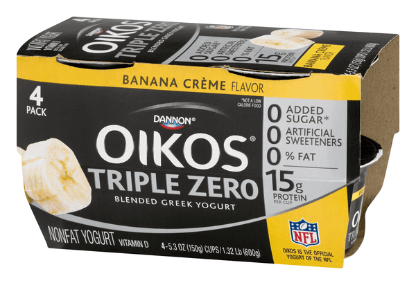 ヨサ☆YOSAプラチネストエクストラクリーム 4個48400円→34999円 Oikos Triple Zero Banana Creme Nonfat Yogurt 4-5.3 Oz | Hy-Vee