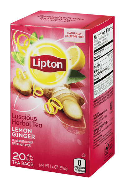 Lipton♡ページ Lipton Luscious Herbal Tea, Lemon Ginger - 20Ct Bags | Hy-Vee