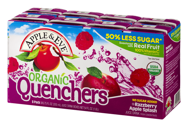 Apple & Eve Organic Quenchers Razzberry Apple Splash Juice Drinks