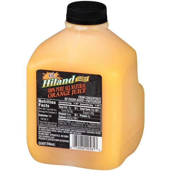 Hiland HILAND ORANGE JUICE 1 QT | Hy-Vee Aisles Online Grocery