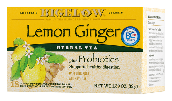 Bigelow Lemon Ginger Plus Probiotics Herbal Tea Bags | Hy-Vee