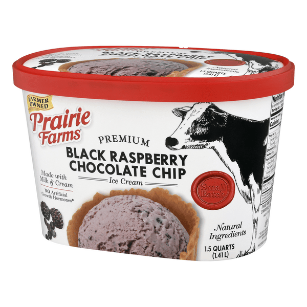 Prairie Farms Premium Ice Cream, Black Raspberry Chocolate Chip