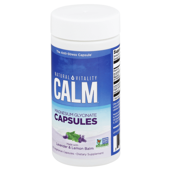 Natural Vitality Calm Capsules Magnesium Glycinate, Lavender