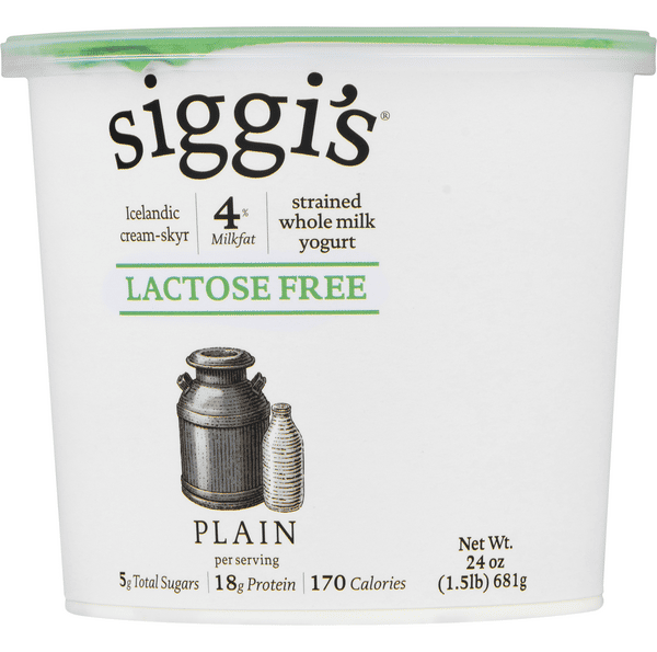 Siggi's Yogurt, 4% Milkfat, Whole Milk, Lactose Free, Plain | Hy