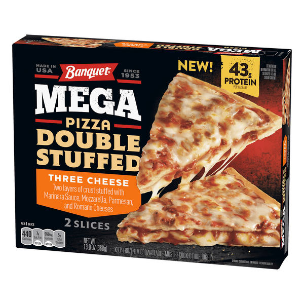 pizza 2パック分 Banquet Mega Pizza Double Stuffed, Three Cheese, 2 Slices | Hy-Vee