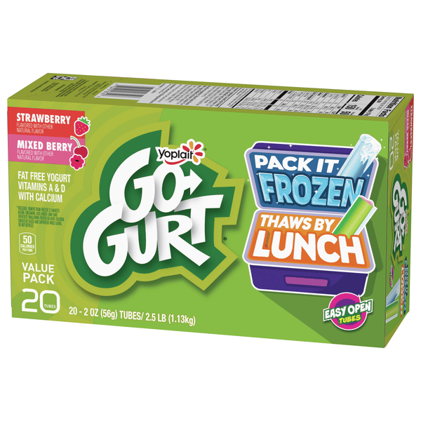 Yoplait Go-Gurt, Low Fat Yogurt, Strawberry, Mixed Berry, Value