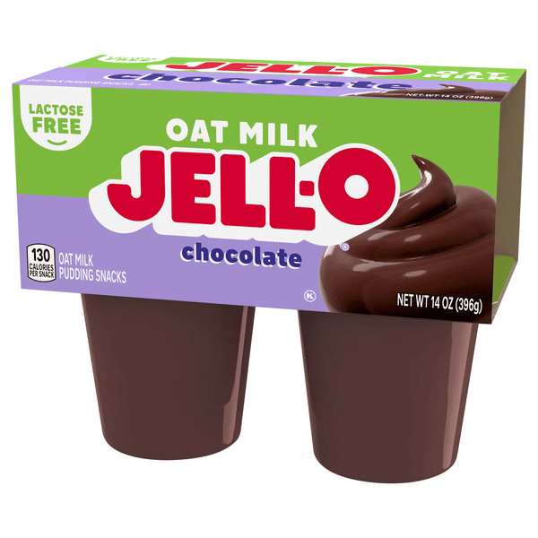 Jell-O Oat Milk Pudding Cups, Chocolate, 4Ct | Hy-Vee Aisles
