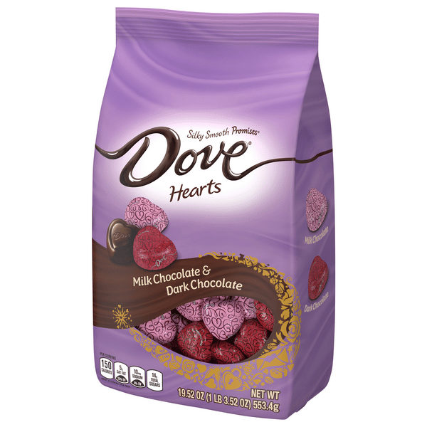 DOVE Milk Chocolate and Dark Chocolate Hearts, Valentines Day