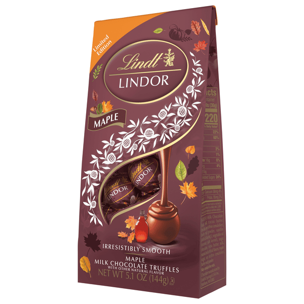 Lindt LINDOR Maple Milk Chocolate Candy Truffles, 5.1 oz. Bag | Hy