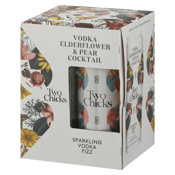 Two Chicks Vodka Fizz with Pear & Elderflower 4pk | Hy-Vee Aisles