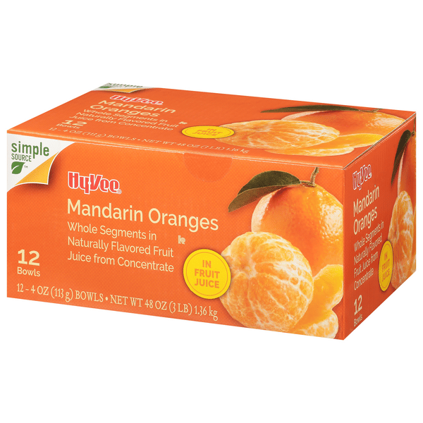 Hy-Vee Mandarin Oranges in Fruit Juice, 12-4 oz | Hy-Vee Aisles