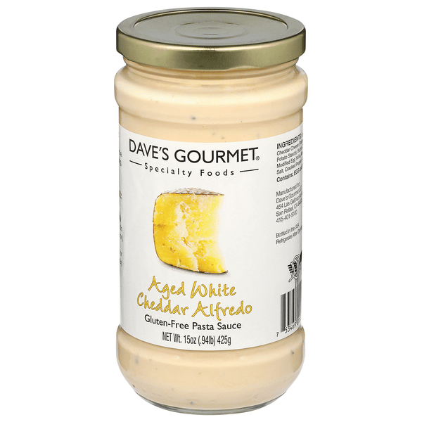Dave's Gourmet Aged White Cheddar Alfredo Gluten Free Pasta Sauce