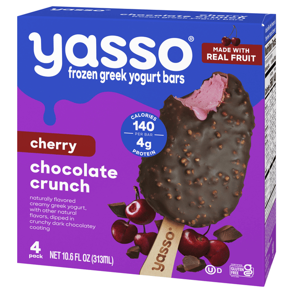 Yasso Frozen Greek Yogurt Cherry Chocolate Crunch Bars, 4Ct | Hy