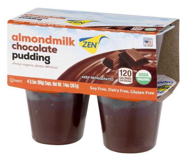 Zen Chocolate Pudding with Almond Milk - 4-3.5oz | Hy-Vee Aisles