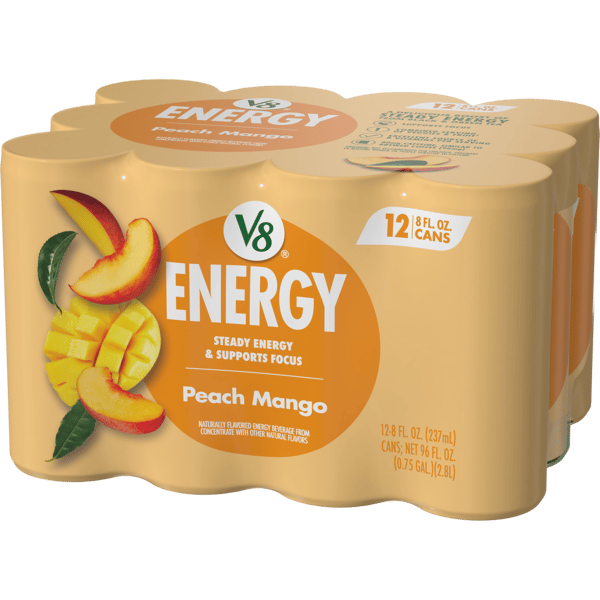 V8 +Energy Peach Mango 12Pk | Hy-Vee Aisles Online Grocery Shopping