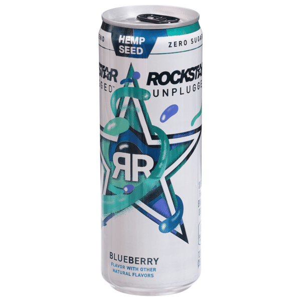 Rockstar Unplugged Hemp Seed Sugar Free Blueberry Energy Drink