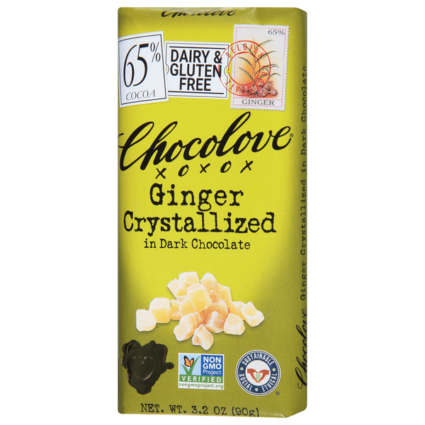 Chocolove 65% Cocoa in Dark Chocolate Ginger Crystallized 3.2 oz
